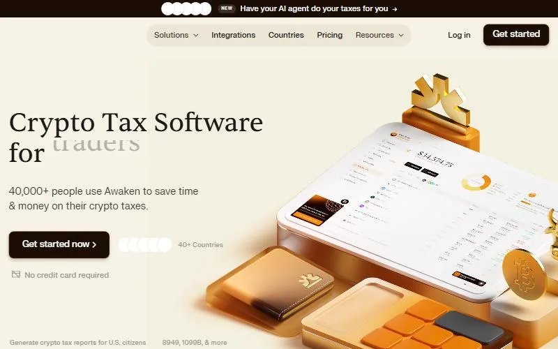 Screenshot: Awaken Tax homepage