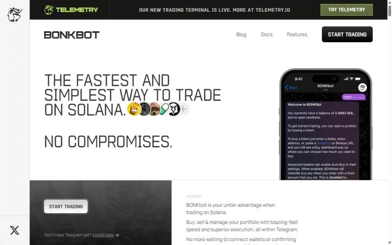 Screenshot: BONKbot homepage