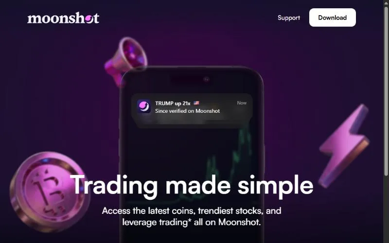Screenshot: Moonshot homepage