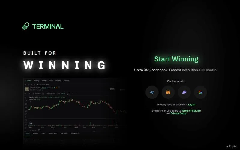 Screenshot: Padre (Terminal) Terminal (Padre) sign-in page