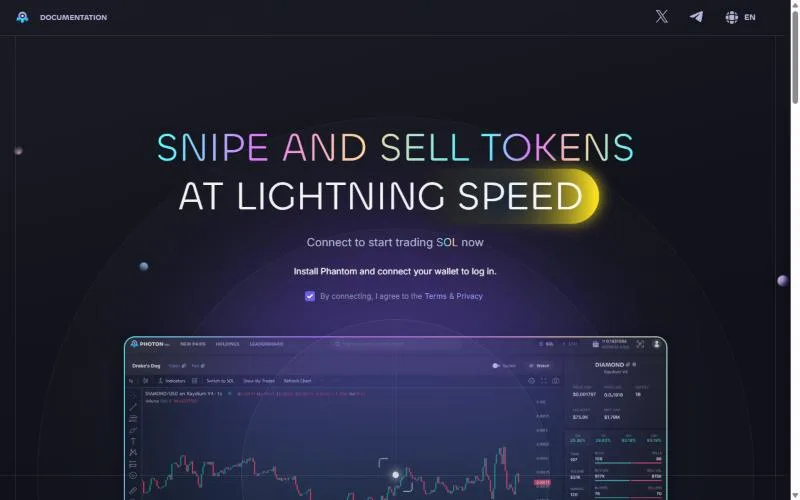 Screenshot: Photon homepage