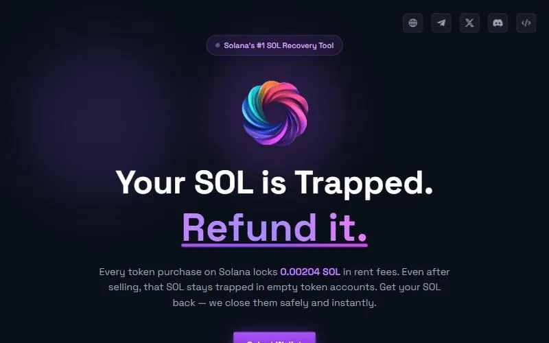 Screenshot: RefundYourSOL homepage