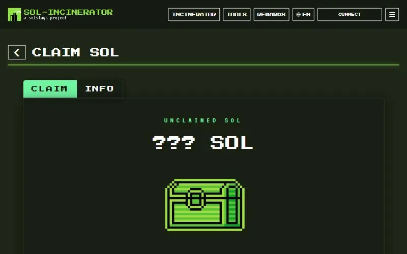 Screenshot: Sol Incinerator homepage