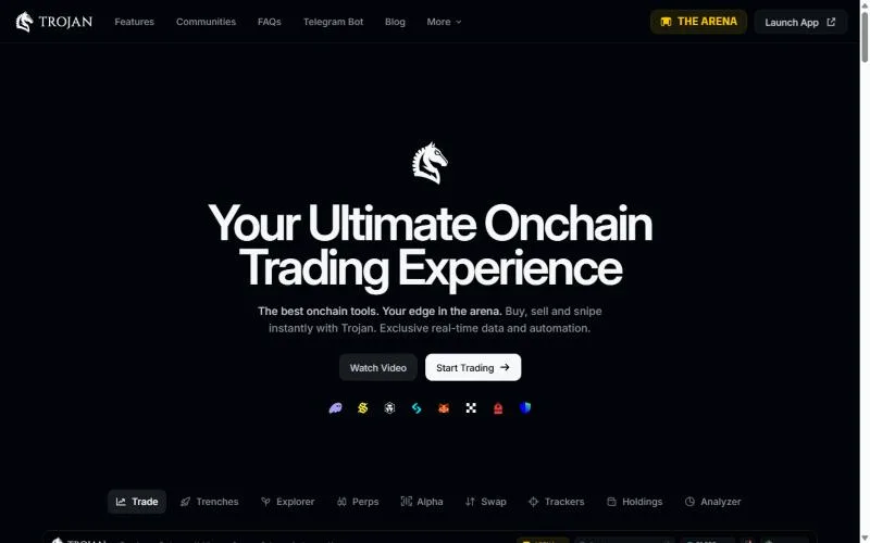 Screenshot: Trojan homepage